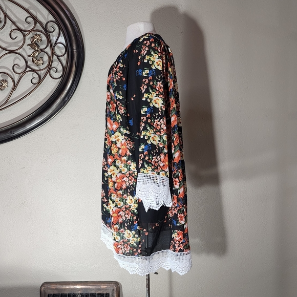 Relipop Kimono Black Size L Lace Trim - Picture 7 of 17